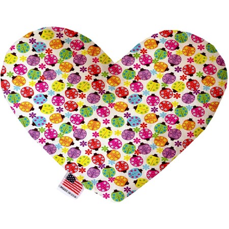 Mirage Pet Products Bright Ladybugs Canvas Heart Dog Toy 8 in. 1183-CTYHT8